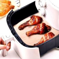 100 LÜ Deliksiz Düz Kare Air Fryer Pişirme Kağıdı Tek Kullanımlık Hava -Yağ Geçirmez Yapışmaz Kağıt