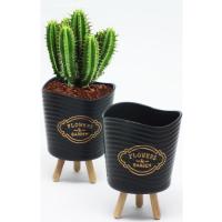 Ahşap Ayaklı  Mini Saksı - Çok Amaçlı Sunum  Sepeti  (2 Adet )