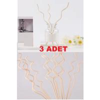 3 Tek Adet 3 Model Aromaterapi Koku Dağıtıcı Rattan Şişe Ahşap Difüzör Çubuk (Spiral-Yaprak-Dalgalı)