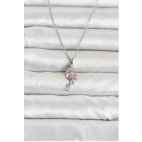 316L Çelik Zincir Gümüş Renk Flamingo Model Kadın Kolye TJ-BKO11107