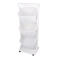Beyaz 4 Katlı Tekerlekli Raf - Mutfak - Banyo Rafı Sebze Rafı No.3