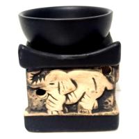 Fil Figürlü Ebruli Buhurdanlık