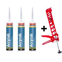 Soudal Silikonize Mastik Yapıştırıcı Siyah 500gr 3 Ad Derz Su Geçirmez Boyanabilir-Silikon Tabancası