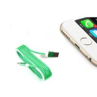 iPhone Örgü Şeklinde Renkli Çelik Şarj Data Kablosu - Yeşil