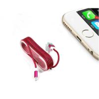 iPhone Örgü Şeklinde Renkli Çelik Şarj Data Kablosu - Kırmızı