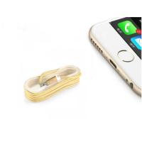 iPhone Örgü Şeklinde Renkli Çelik Şarj Data Kablosu - Gold