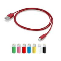 Renkli iPhone 5 5S 6 6S USB Data Kablosu - Kırmızı