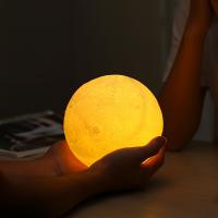 Sarı 3D Ay Gece Lambası Dekoratif Küre Led Başucu Lambası