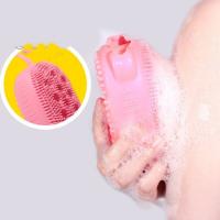 Süngerli Silikon Duş Fırçası - Peeling Banyo Kesesi